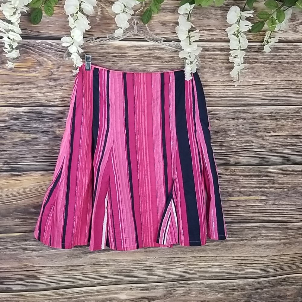 Stripped A-line skirt